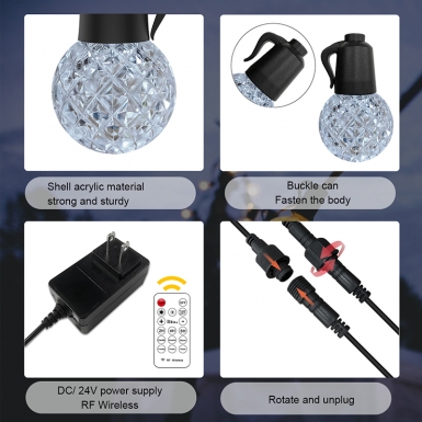 LED户外灯 - HCP028  G40水晶暖白灯串